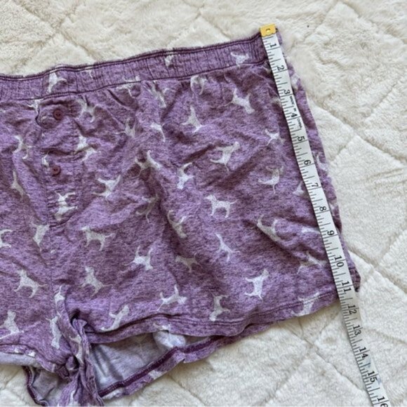 Victoria's Secret Pink | Purple Flannel Sleep Boxy Short Shortie Dogs | Size XXL - Picture 12 of 14
